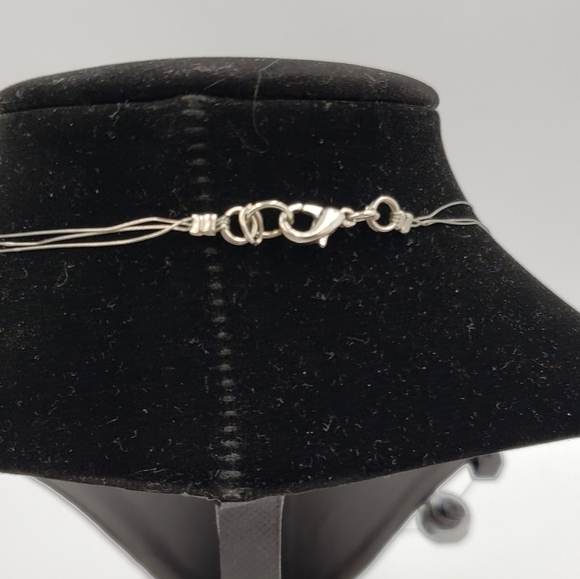 Faux Pearl Wire Necklaces Grey Blue White Opaque Shorter Length Costume … - Picture 7 of 12